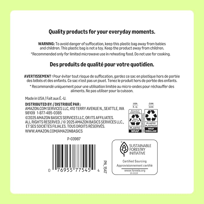 Amazon Basics Everyday Paper Plates, 8.62 Inch, Disposable, 100 Count, Packaging May Vary