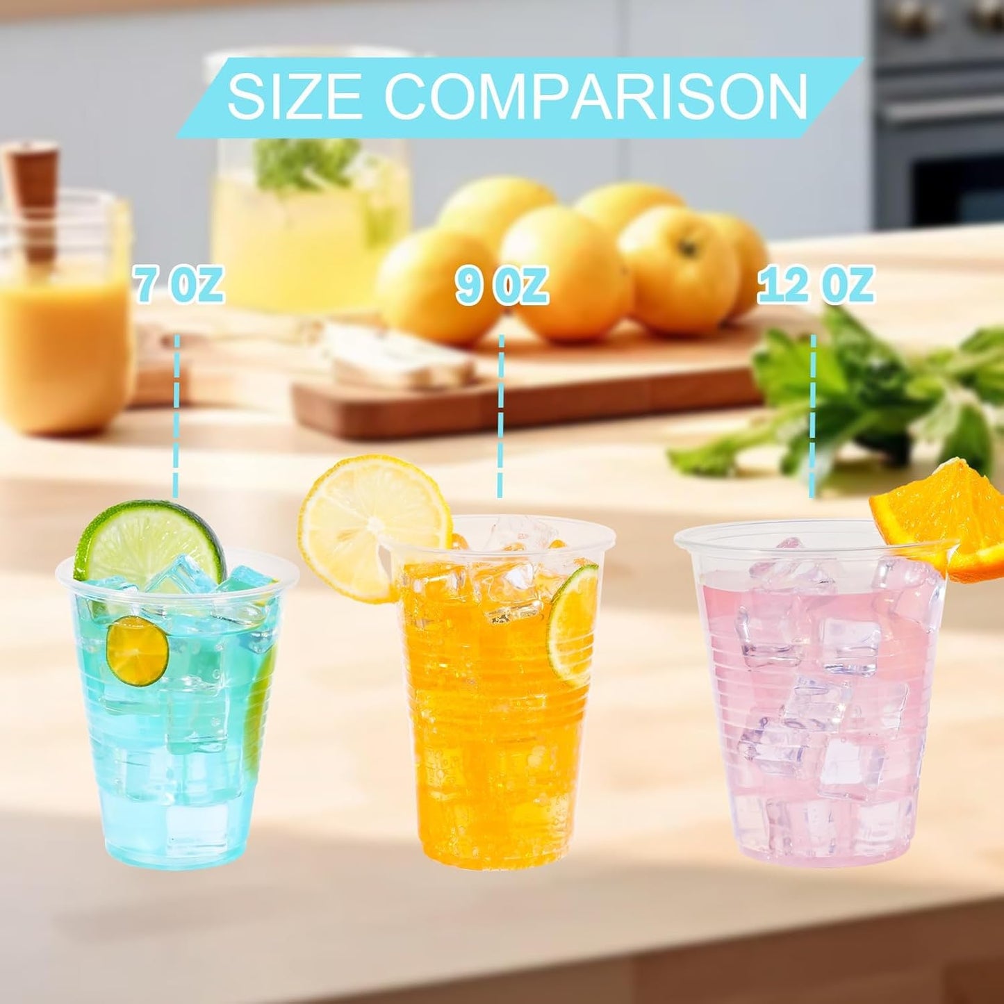 9 oz Clear Plastic Cups, 2000 Count Bulk, PP Clear Plastic Cups Disposable for Party Suit for Hot Beverages, Soda, Juice (9oz 2000count)