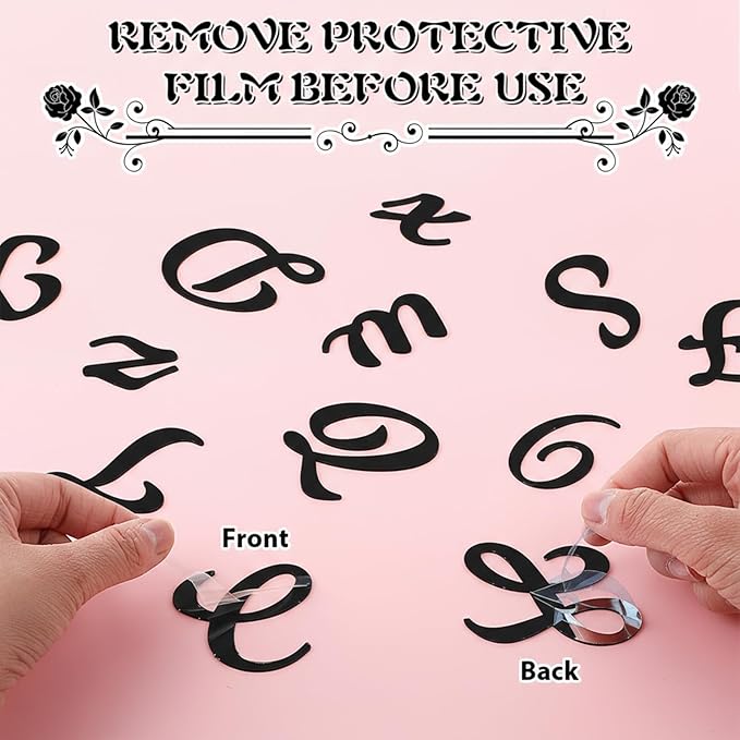 64Pcs Black Acrylic Letters for Cake, Personalized Cake Topper for DIY Cakes, 0-9 Number and A-Z Letters Cakes Decoration for Birthday Party Supplies