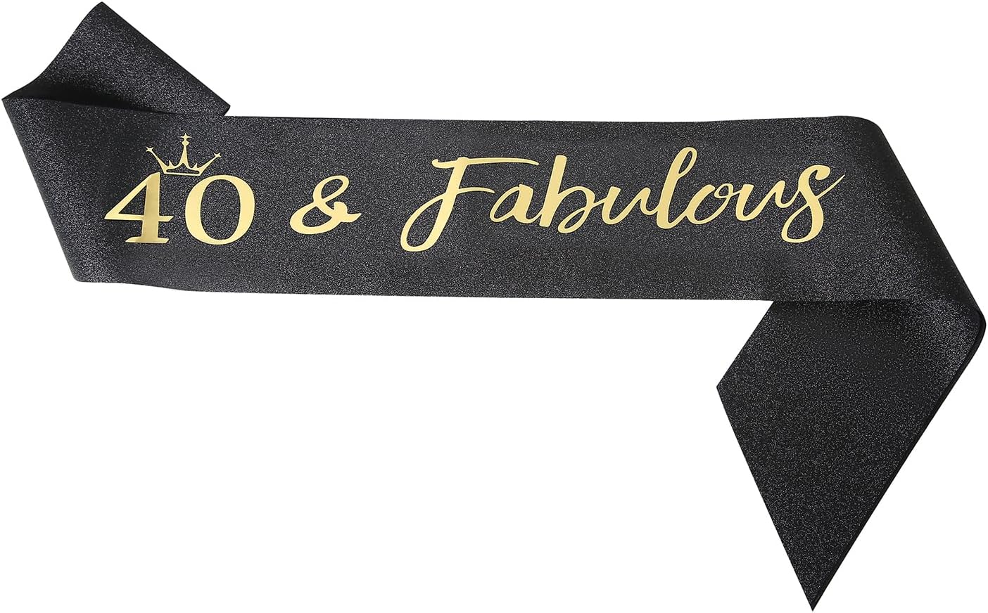 40th Birthday Decorations for Women，Gold 40 Birthday Crown Tiara ，Cake Topper, 40 & Fabulous Birthday Sash with Peal Pin and Birthday Candles Kit,40th Birthday Gifts for Women
