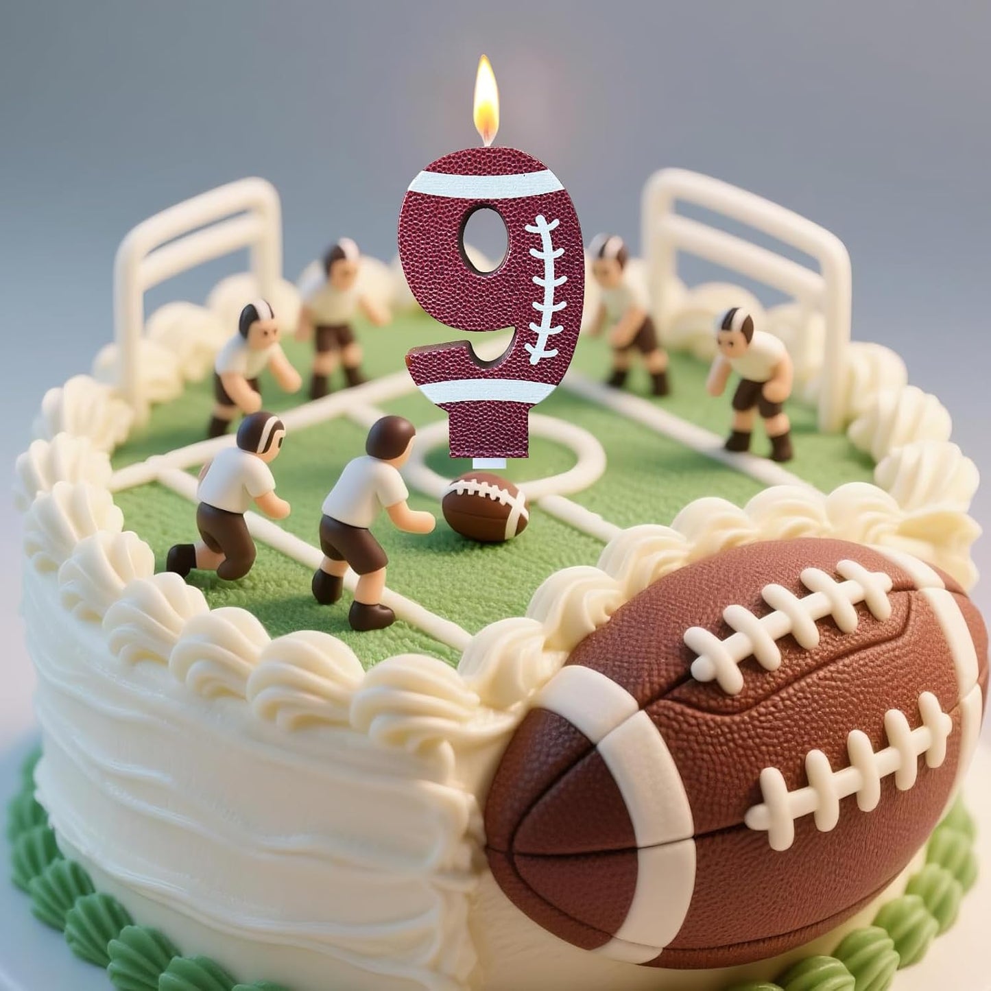 Football Birthday Number Candles for Cake Brown Number 14 Candle Football Cake Topper Cupcake Topper for Football Birthday Party Decorations Supplies Favors