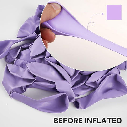 PartyWoo Lavender Balloons 140pcs Different Sizes Pack of 18 12 10 5 Inch Light Pastel Purple Lilac Balloon Arch Kit for Baby Shower Bachelorette Fairy Birthday Princess Party Decorations Purple-Q10