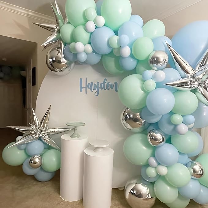 110pcs Mint Green Balloons 12inch Pastel Green Latex Party Balloons for Baby Shower,Graduation, Wedding, Birthday, New Year, Anniversary Party Decorations