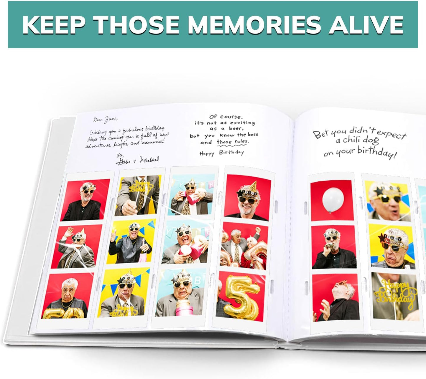 PBF (10 Pack) Photo Booth Album, Guest Book with 2x6 Clear Picture Inserts, White Cover with Plastic Sleeves & White Pages, Scrapbook Album for Photo Strips, Memory Book, Wedding, and Baby Showers