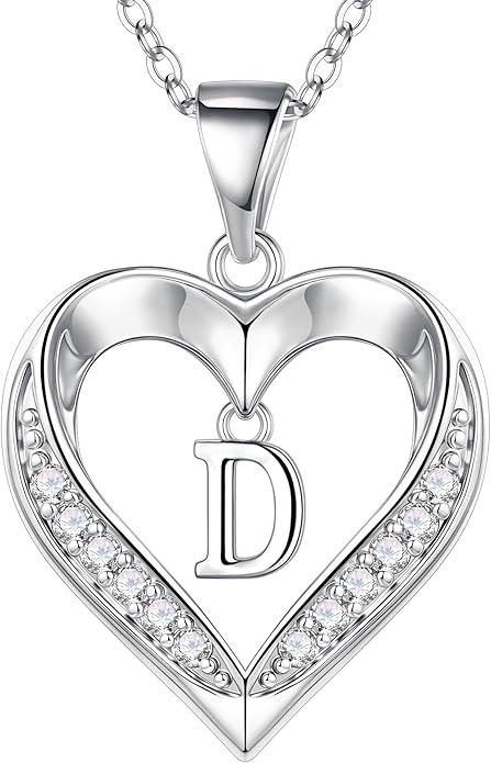 TURANDOSS Valentines Day Gifts for Kids Teen Girls - Heart Initial Necklaces, Dainty 14K Gold Plated CZ Heart Letter A-Z Pendant Necklace Trendy Jewelry Valentines Day Gifts for Wife Girlfriend