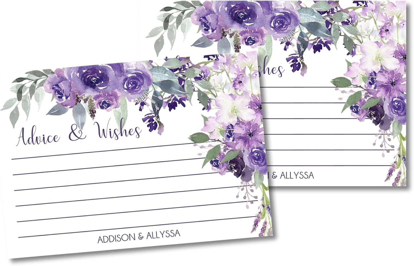 Lavender & Purple Wedding Invitations, Set of 12 Invitations with Envelopes