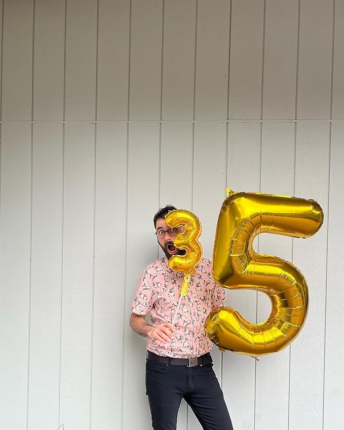 Gold Number 15 Balloon 40 inch, 15 Number Balloons, 15th Gold Birthday Decorations, 15 Year Old Girls Boys Golden Party Supplies
