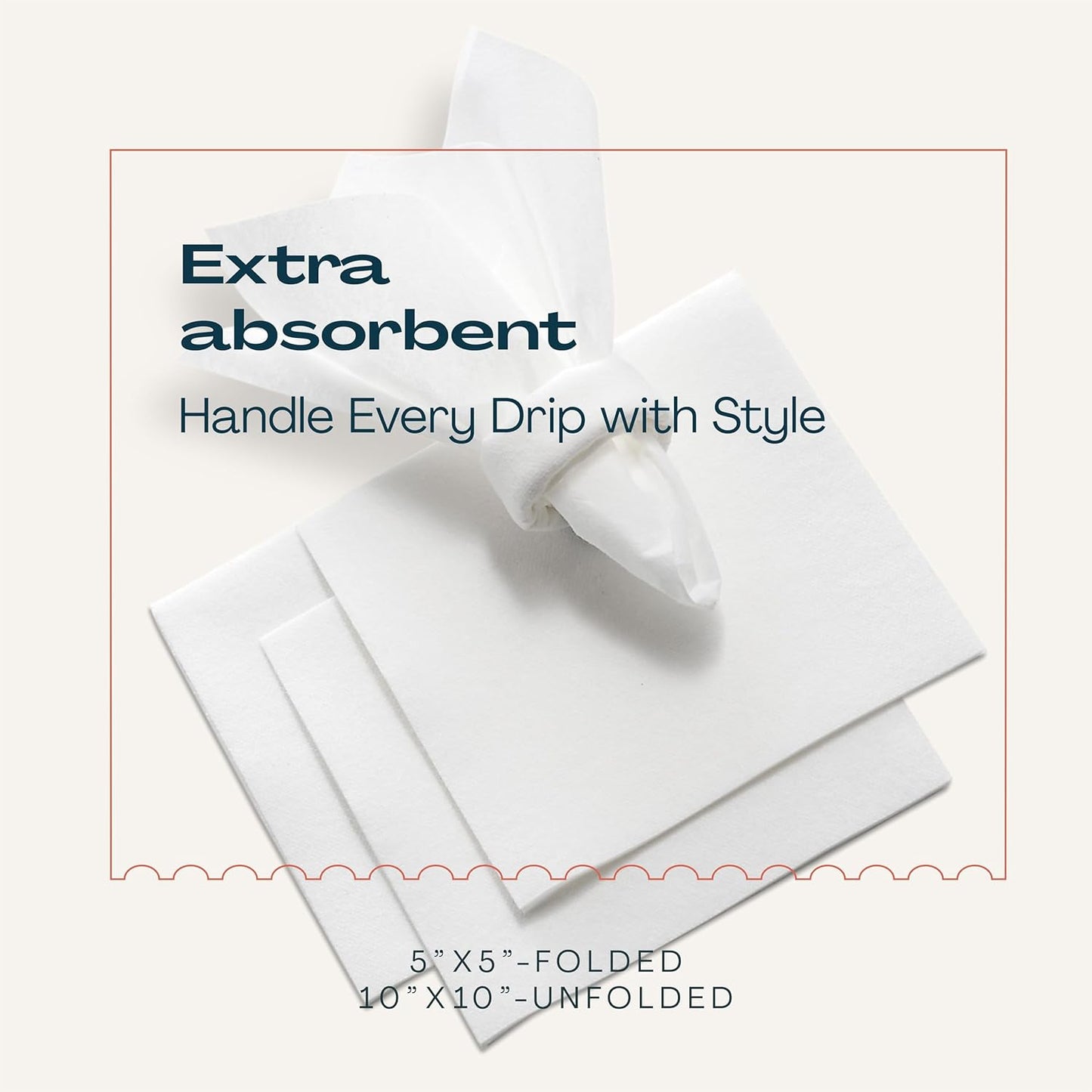 200 Linen-Feel Dessert And Beverage Napkins - Disposable Cloth-Like Cocktail Paper Napkins, Made In USA - Soft and Absorbent For Bar, Restaurant, Café, Wedding, Parties (200-Pack)