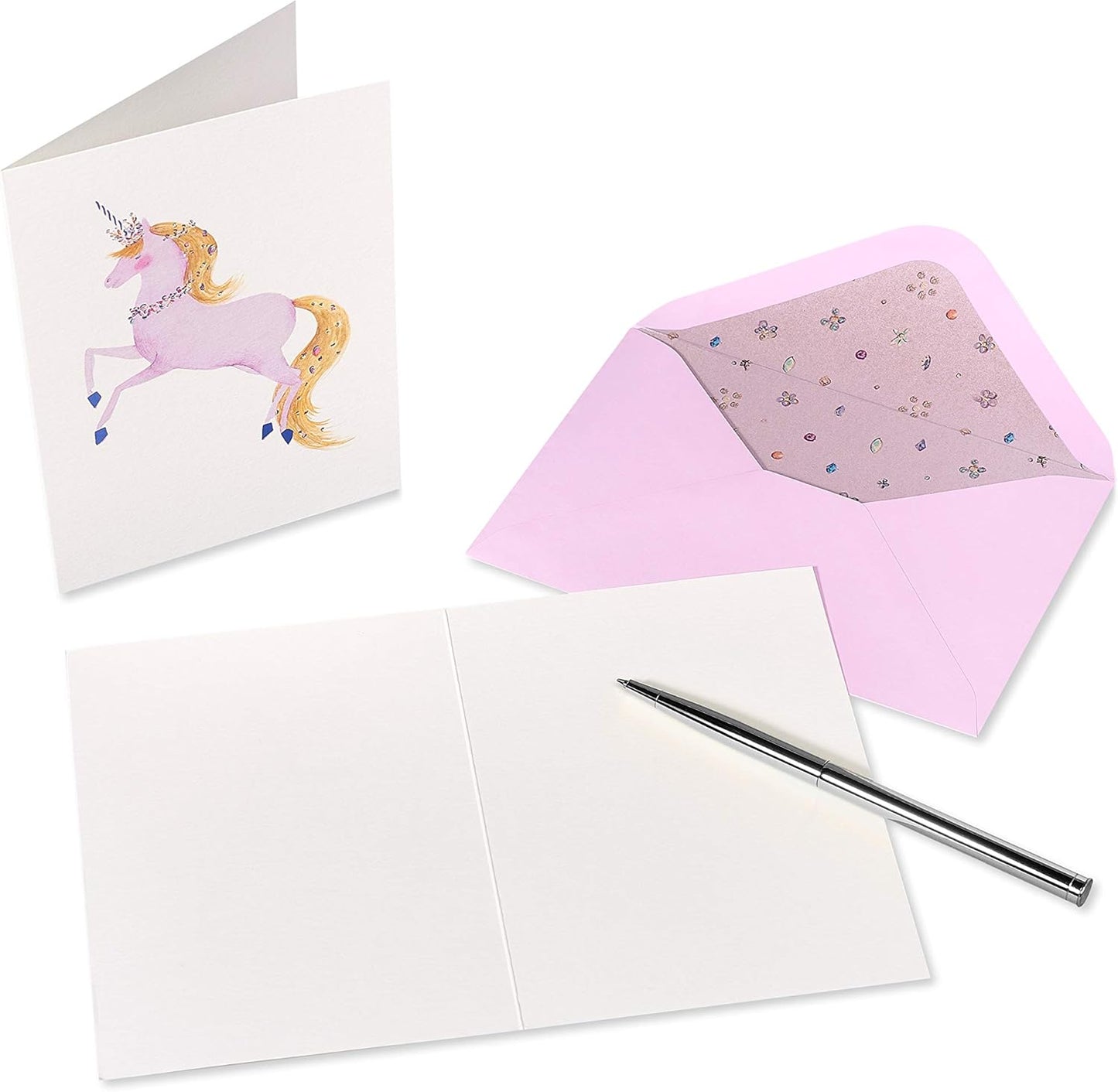 Papyrus Blank Cards with Envelopes, Sophisticated Unicorn (12-Count)