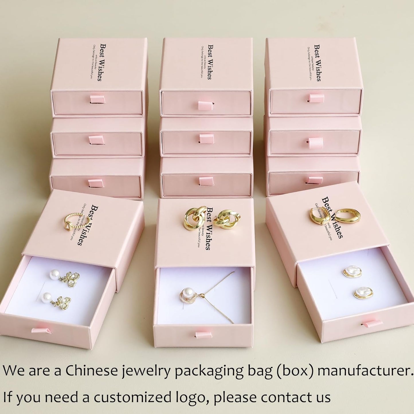 40Pcs Pearlescent Pink Small Jewelry Boxes 3.54×3.54×1.26in Cardboard Jewelry Gift Boxes Jewelry Packaging for Small Business for Necklace Ring Bracelet Earring Display Box