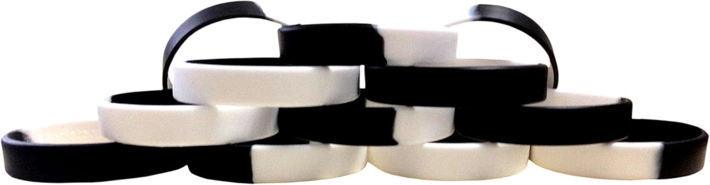TheAwristocrat 1 Dozen (12) Multi-Pack Blank Rubber Wristbands Silicone Bracelets - Select from a Variety of Colors