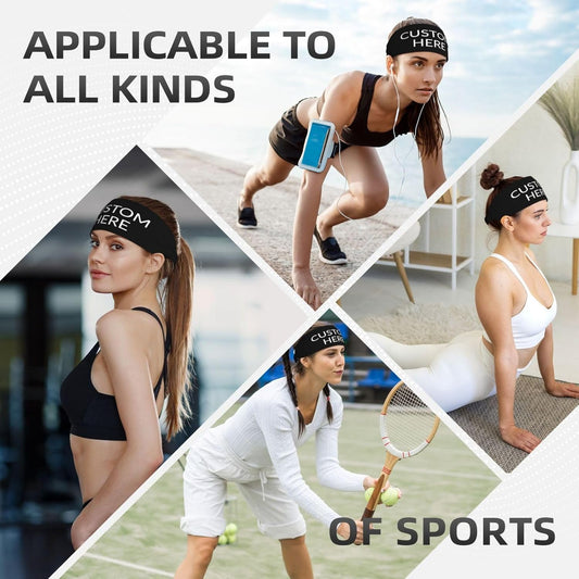 Custom Sports Headband Sweatband Bandana Add Your Photo Logo Text. Bulk Custom Unisex Sports Moisture Wicking Breathable Elastic ﻿