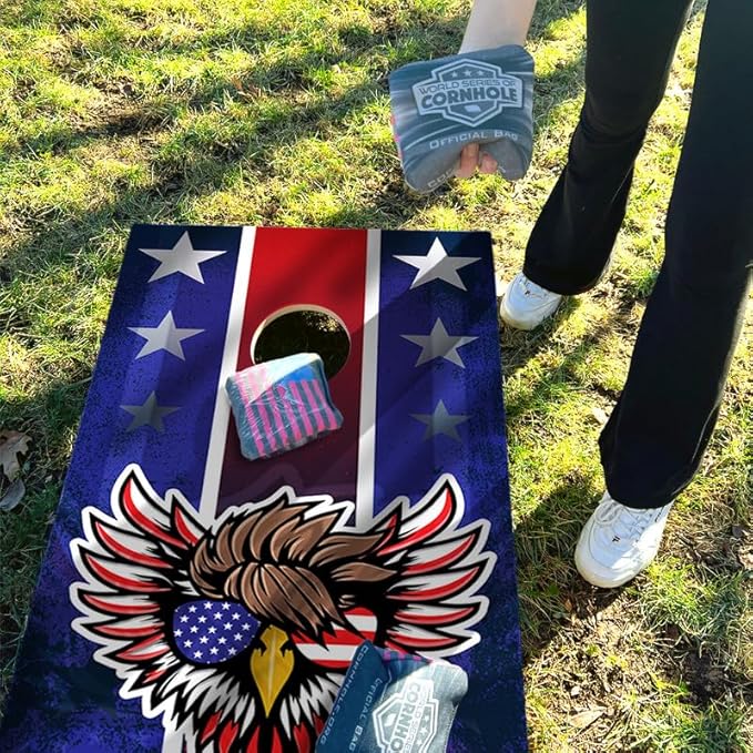 World Series of Cornhole Official Regulation Size Cornhole Boards – Durable All-Wood Construction Bean Bag Toss Set | Rugged Outdoor Game for Tournaments, BBQs, & Backyard Battles