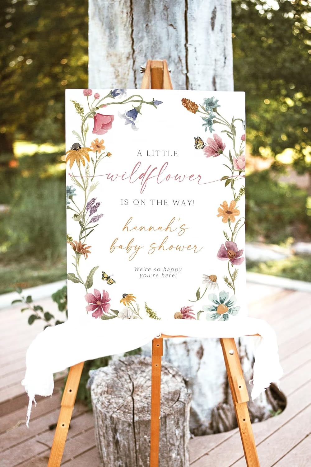 Generic Personalized Wildflower Baby Shower Welcome Sign, Baby Shower Sign, Welcome Sign, Cute Baby Shower Welcome Sign, Floral Baby Welcome Sign, Baby Shower Decorations, Full Size, Vesion #9