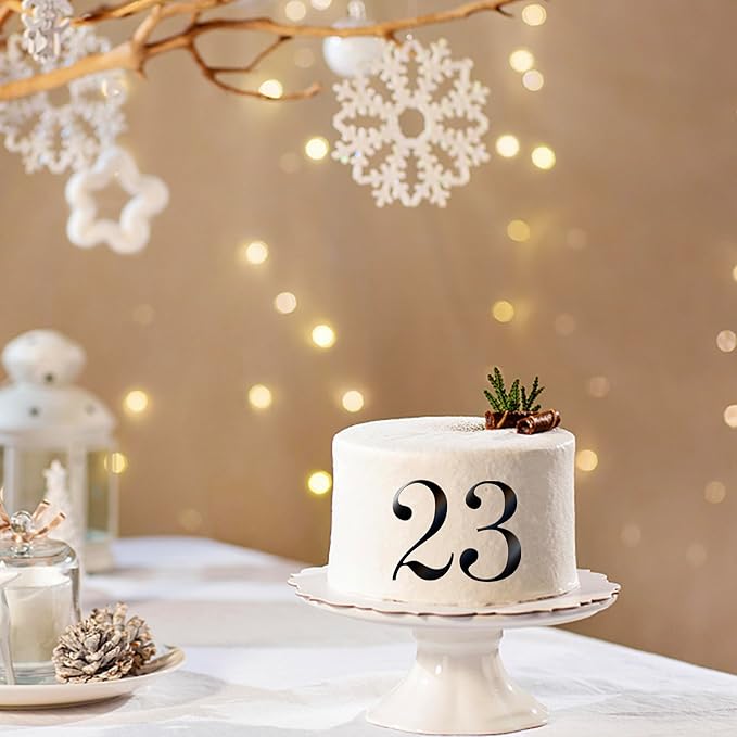 Rsstarxi 10 Pack 0-9 Numbers Cake Topper Mirrored Acrylic Numbers DIY Cake Pick for Baby Shower Wedding Birthday Anniversary Party Cake Decorations Supplies Black