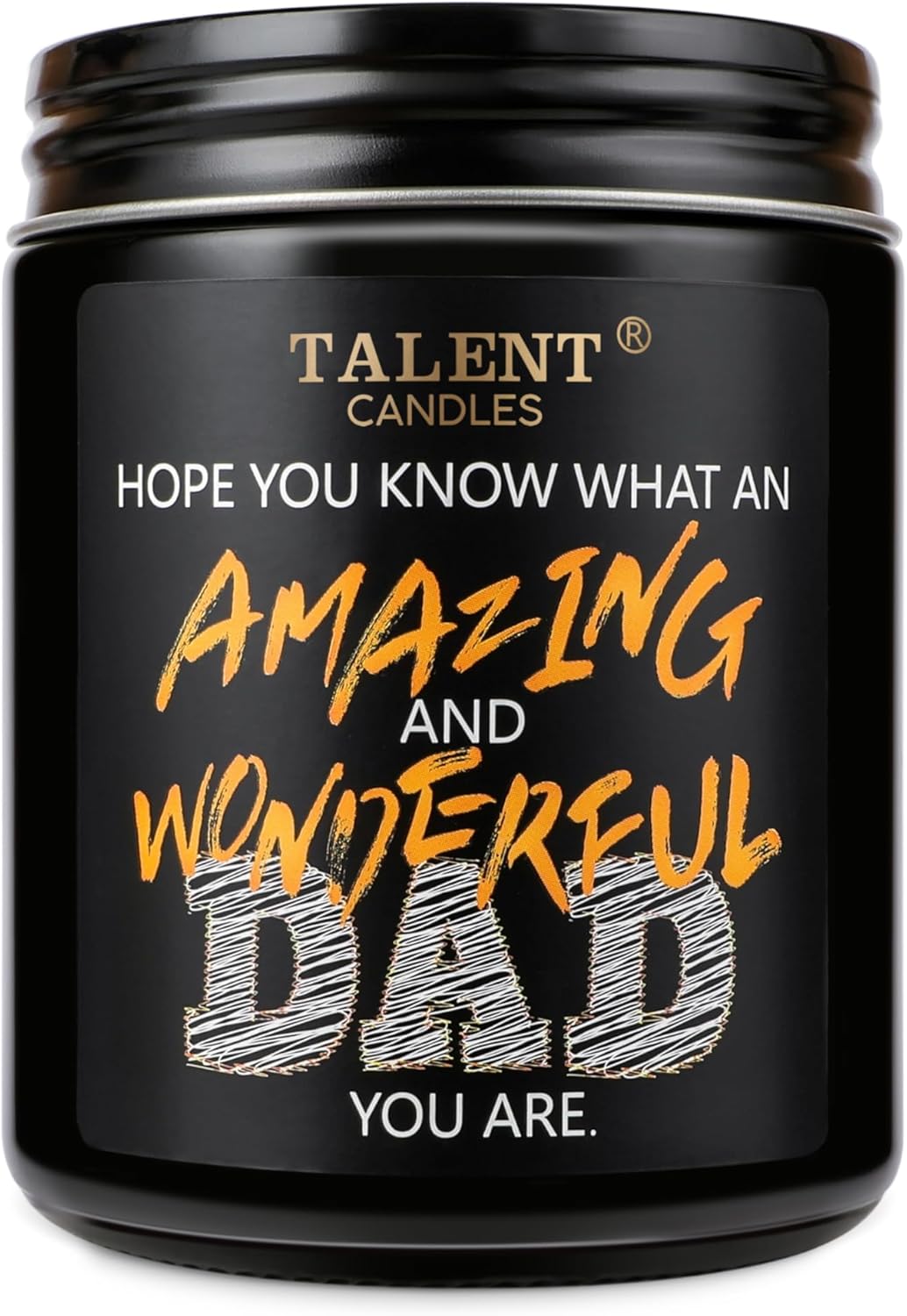 Scented Candle for Dad, Father's Day Gifts, Perfect Home Décor Gift Elegant Gift for Dad from Daughter Son Kids, 8.4oz Leather & Saffron Candle Jars