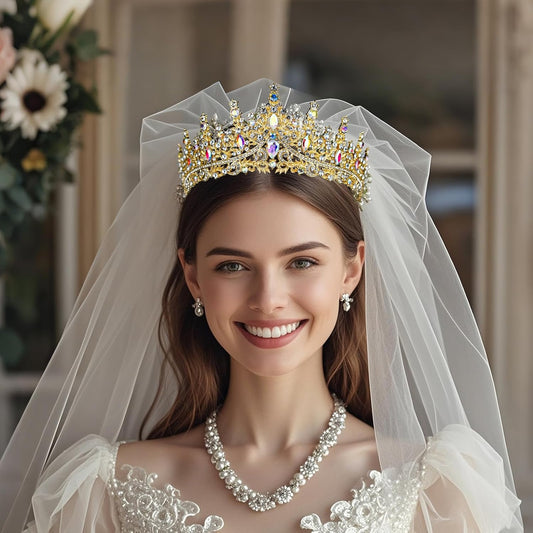 Tiaras and Crowns for Women Crystal Princess Tiaras Rhinestone Queen Crowns For Wedding Bridal Birthday Prom Pageant Party (Tiara 100)