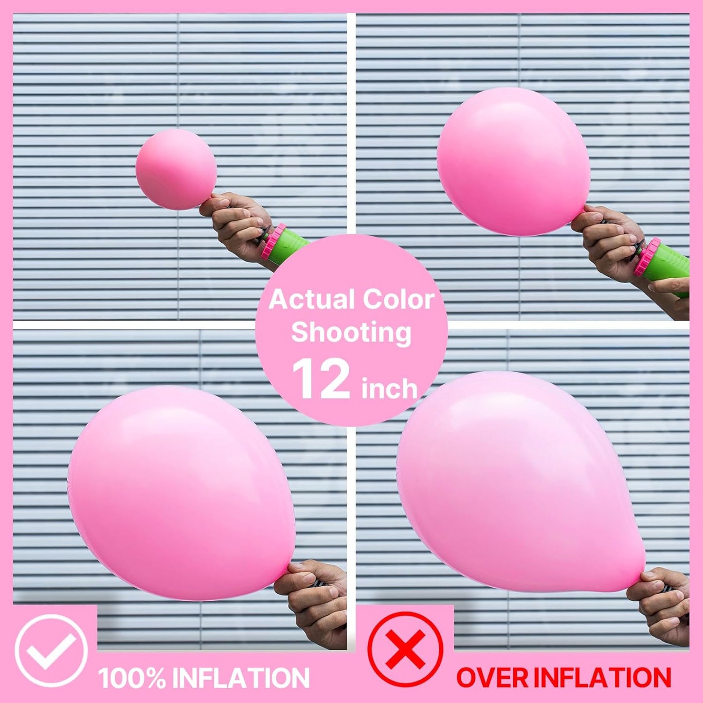 PartyWoo Pink Balloons 101 pcs 12 Inch Matte Pink Balloons for Baby Shower Valentine's Day Princess Bridal Shower Bachelorette Birthday Party Decorations Pink-Y11