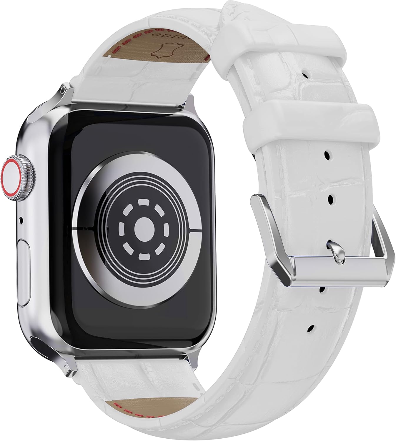 Waloo Genuine Leather Crocodile Embossed Design Alligator Replacement Watch Band Compatible With Your Apple Watch Series 10/9/8/7/6/5/4/3/2/1/SE/Ultra Fits Sizes 38mm, 40mm, 41mm, 42mm, 44mm, 45mm, 46mm, 49mm
