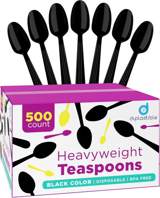 Heavy Duty Disposable Spoons - Utensils for Parties & Events - Pack of 500 (Tea Spoons)