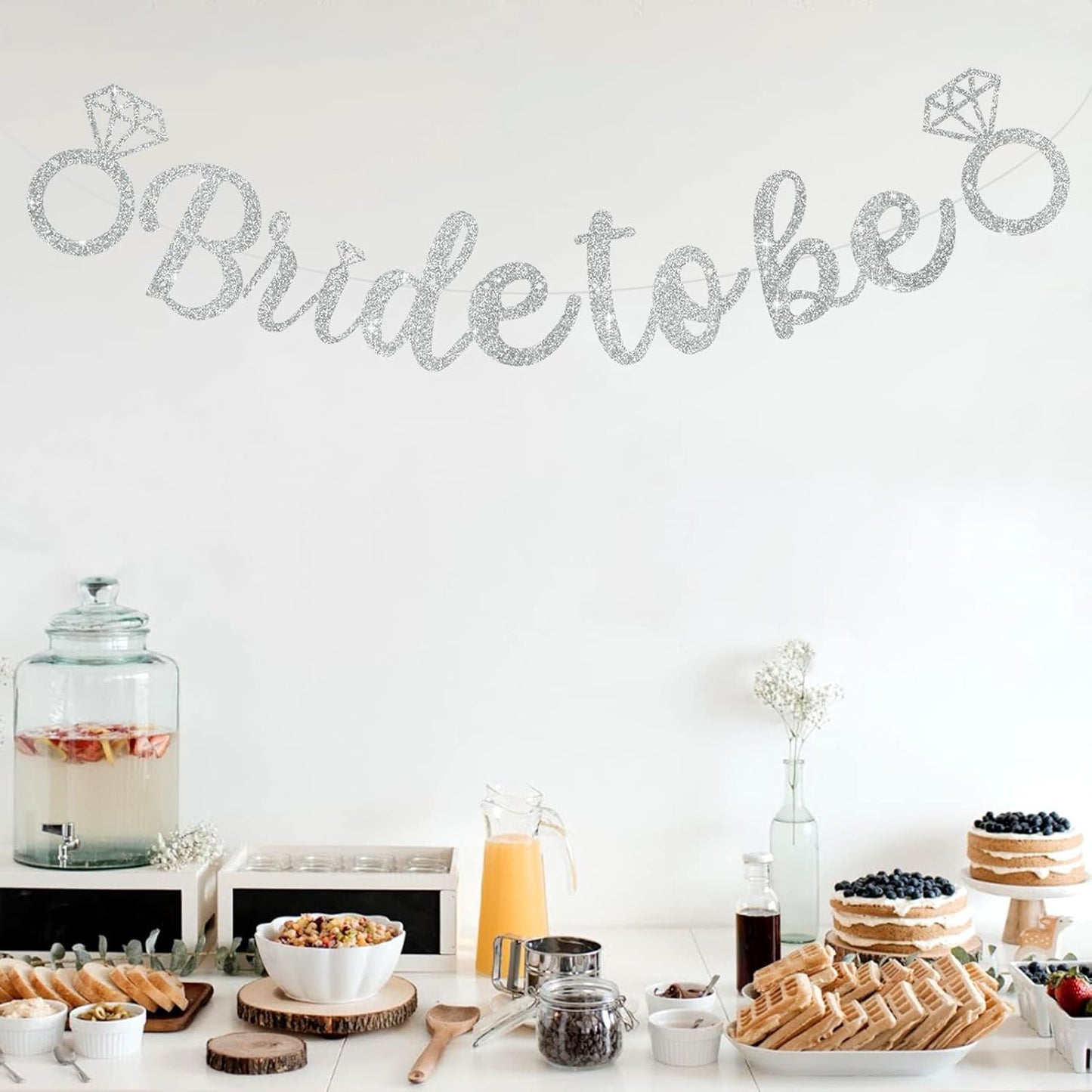 Glitter Silver Bride to Be Banner,Pre-Strung Bridal Shower Sign Garland,Bachelorette Party Decoration Wedding Shower Party Supplies(No DIY)