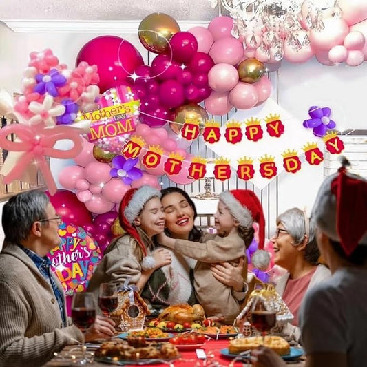 Mother's Day Party Decorations Set, Happy Mother's Day Balloon Garland Arch kit, Gifts for Mom Mother Day Balloons Supplies with Foil Balloons, Happy Mothers Day Banner for Best Gift Mom Mothers Women