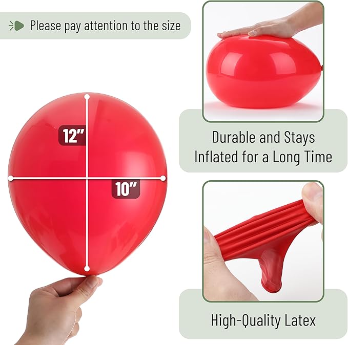 Mr. Pen- Balloons, 12 Inch, 54 Pack, Red & Confetti Balloons for Birthday Party, Valentine Decoration, Valentine Gift