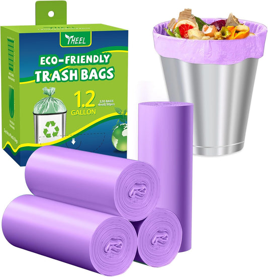 Small Trash Bags 1.2-Gallon: Bathroom Trash Bags 4.5L Small Garbage Bags for Bathroom Bedroom Office - (Purple, 120 Counts)