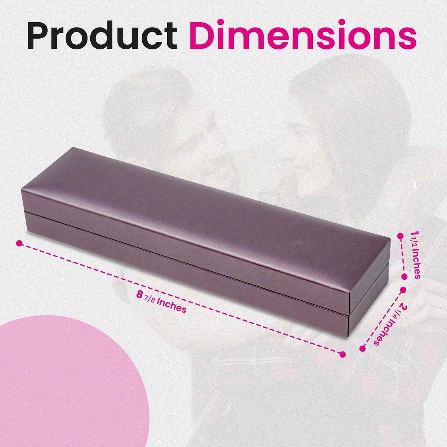 Novel Box Purple Jewelry Box for Bracelet 8.87x2.25x1.5 Inches - Bracelets Gift Box for Proposal Wedding Engagement - Faux Leatherette Jewelry Display Box - Gift Presentation Boxes for Bracelets