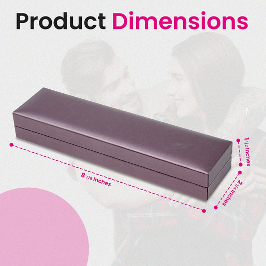 Novel Box Purple Jewelry Box for Bracelet 8.87x2.25x1.5 Inches - Bracelets Gift Box for Proposal Wedding Engagement - Faux Leatherette Jewelry Display Box - Gift Presentation Boxes for Bracelets