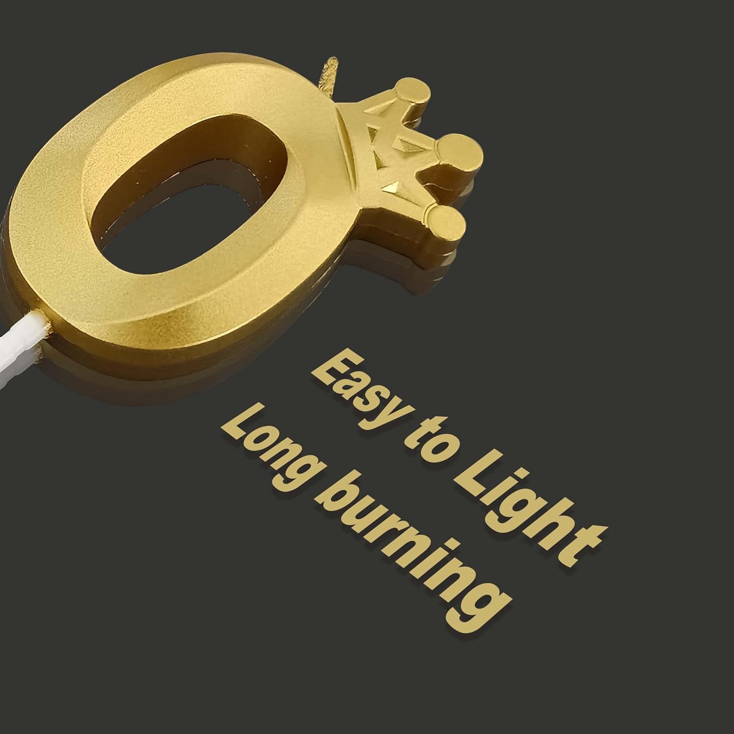 The Number 0 Gold Birthday Candles for Cake is Beautiful Number Candles for Birthday Decorations for Boys and Girls (Gold,0)