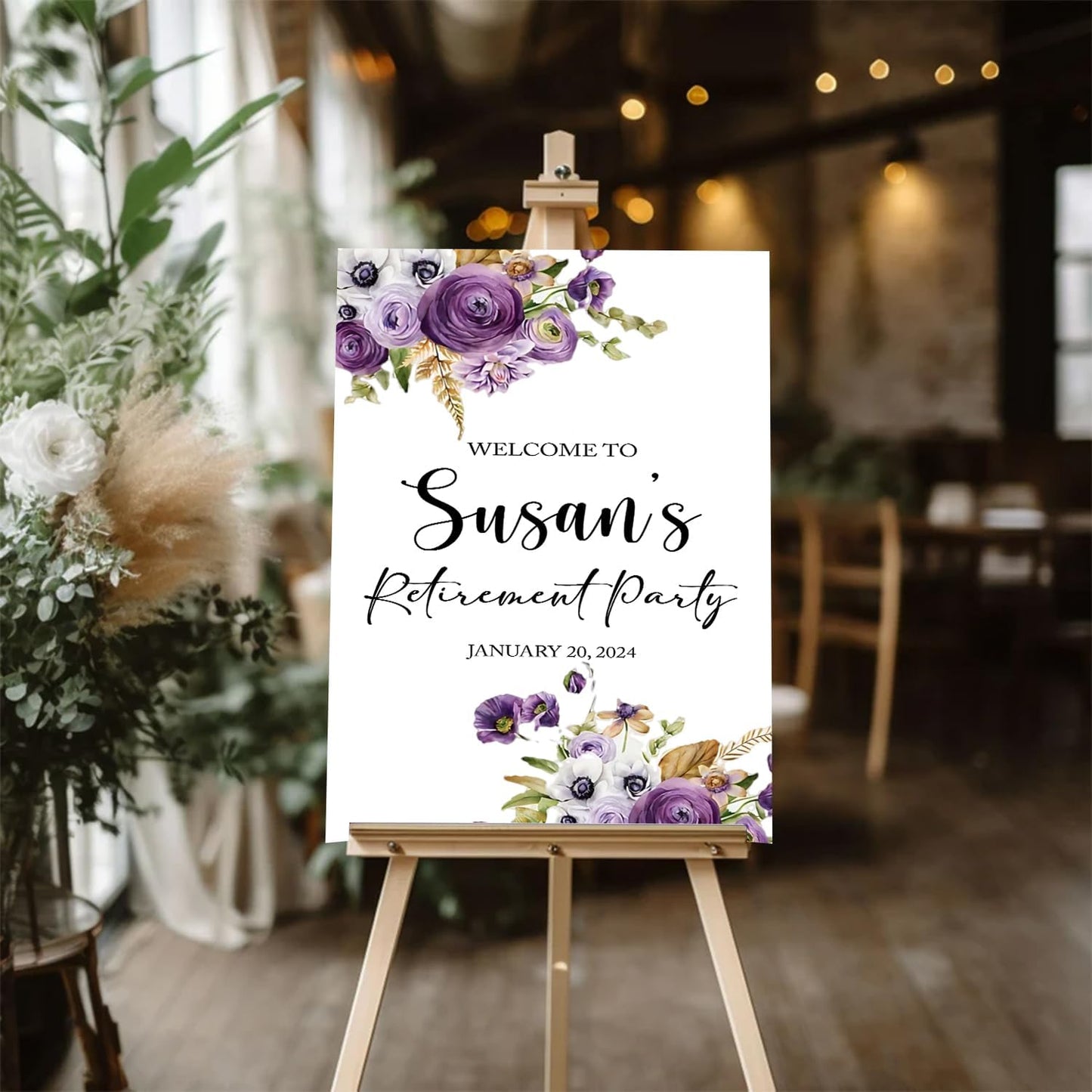 Purple Retirement Party Welcome Sign, Editable Retirement Party Welcome Sign, Retirement Luncheon Welcome Sign, Retirement Party Decor, Purple Retirement Decor, Retirement Outdoor Sign