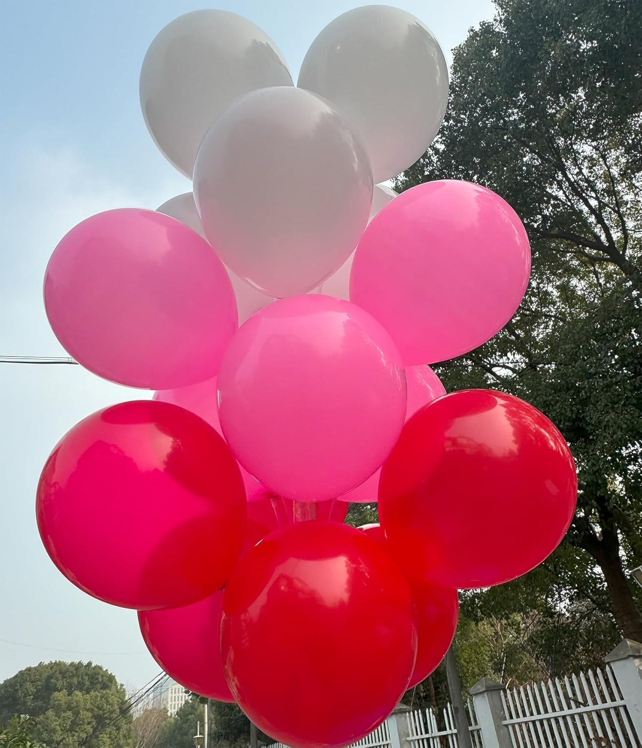 60 Pcs 12 Inch Latex Balloons in Red, Pink and White, Perfect for Valentine's Day, Christmas, Girl's Birthday, Graduation, Wedding and Baby Shower Party Balloons Decorations