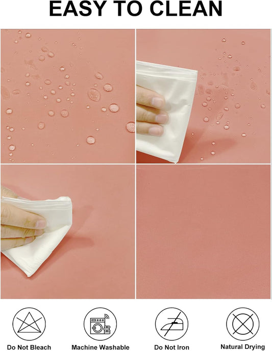 Fokitut 2 Pack Waterproof Rectangle Tablecloth, 60x102 Inch, Stain Resistant and Wrinkle Polyester Table Cloth, Fabric Table Cover for Kitchen Dining, Wedding, Party, Holiday Dinner-Dusty Pink