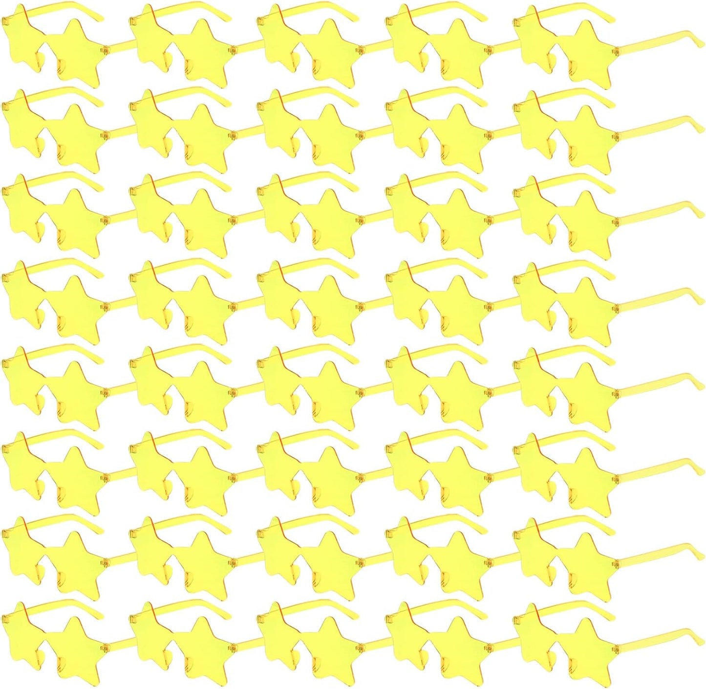 Matcheck 8/40 Pcs Star Shaped Rimless Sunglasses Bulk Transparent Candy Gradient Color Glasses One Piece Fun Party Eyewear