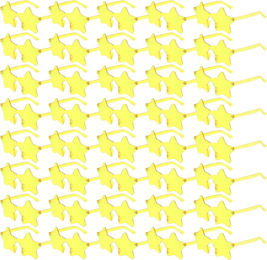 Matcheck 8/40 Pcs Star Shaped Rimless Sunglasses Bulk Transparent Candy Gradient Color Glasses One Piece Fun Party Eyewear