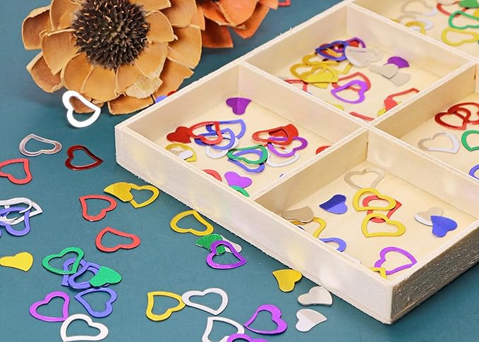 ONLYKXY 1200Pcs Love Heart Shaped Confetti, Table Wedding Decoration, Glitter Confetti for Wedding Party (Multiple colors)