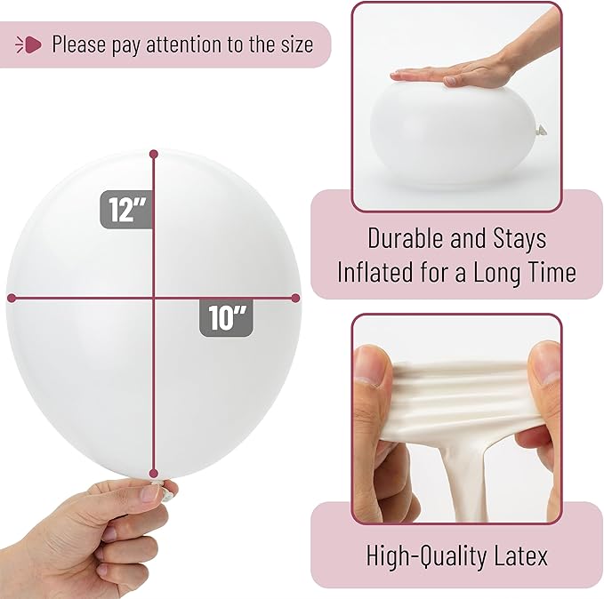 Mr. Pen- White Balloons 12 Inch, 54 Pack, Latex Party Balloons for Birthday Party, Wedding, Graduation, Engagement, Bridal Shower, Anniversary, Winter & Christmas Party Decorations