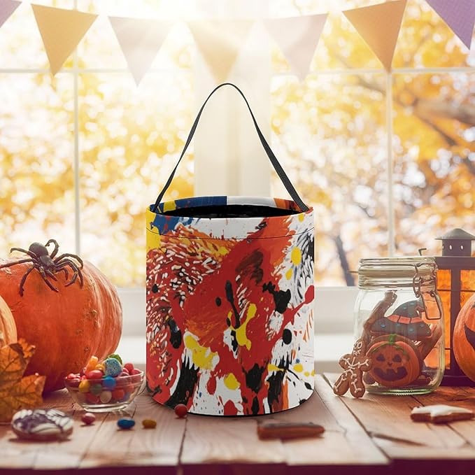 Halloween Candy Bucket - Fox Art Trick Or Treat Candy Bag, Gift Bag for Party Favor Supplies