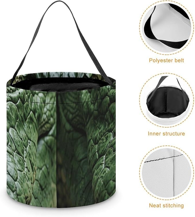 Halloween Candy Bucket - Green Crocodile Trick Or Treat Candy Bag, Gift Bag for Party Favor Supplies