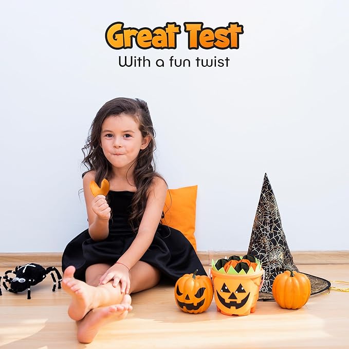 4E's Novelty Halloween Fortune Cookies Bulk - 50 Individually Wrapped with 50 Funny & Scary Fortune Cookies Sayings for Kids & Adults, Trick-or-Treat Perfect for Halloween Party
