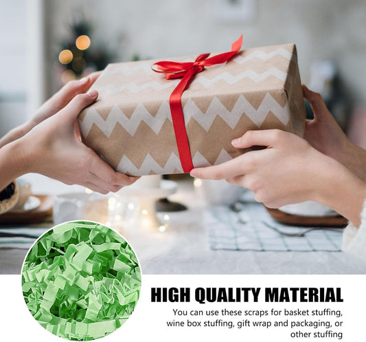 ZEBMOON 1 LB Light Green Crinkle Cut Paper Shred Filler Great for Gift Wrapping, Basket Filling, Birthday, Wedding, Halloween, Thanksgiving, Christmas Day, New Year Party Decorations Filling Supplies
