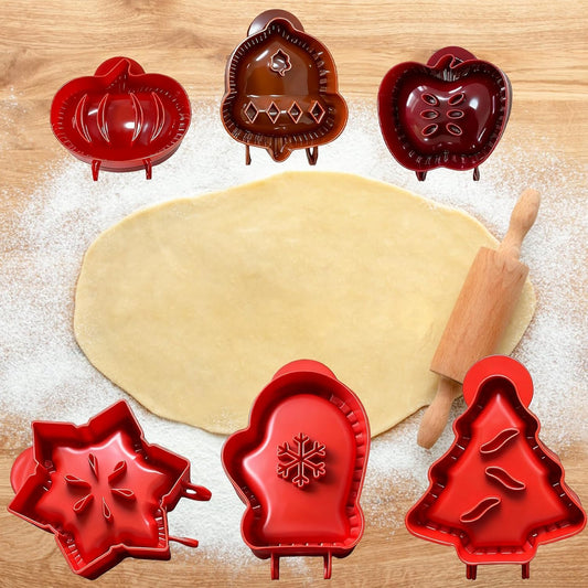 Holiday Mini Pie Molds, 3PCS Fall Baking Hand Pie Molds Maker with Apple, Acorn & Pumpkin, Perfect Kitchen Tools Accessories for Party Potluck Hand Pie Mold for Festivals and Parties