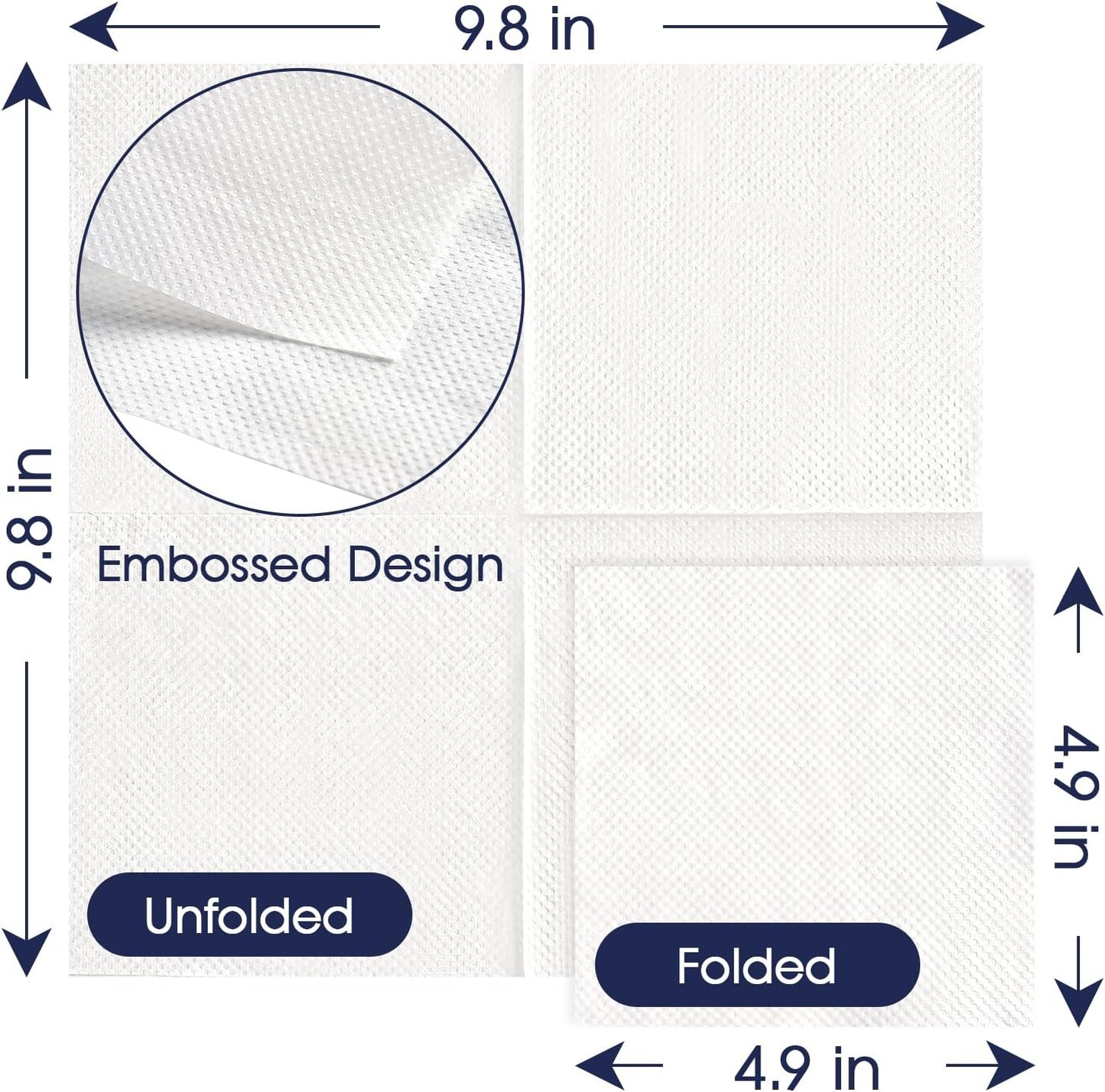JollyPack 2000 Count White Beverage Napkins - 1-Ply 4.9 x 4.9 Folded Bulk Cocktail Napkins Paper, Lunch Paper for Restaurants, Bar and Party - 9.8 x 9.8 Unfolded