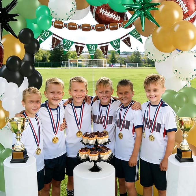 Football Party Balloon Decorations Set,Football-themed Supplies for Indoor/Outdoor Super Bowl & Playoffs Celebration, Football Birthday Decorations graduation for Boys, Mens