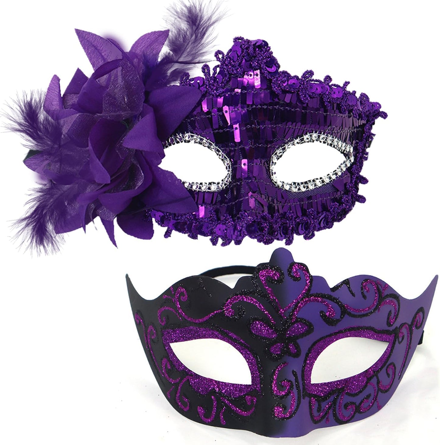 MYMENU Masquerade Mask for Women Couple Masquerade Mask for Men Shiny Venetian Mask Halloween Mask for Party Prom