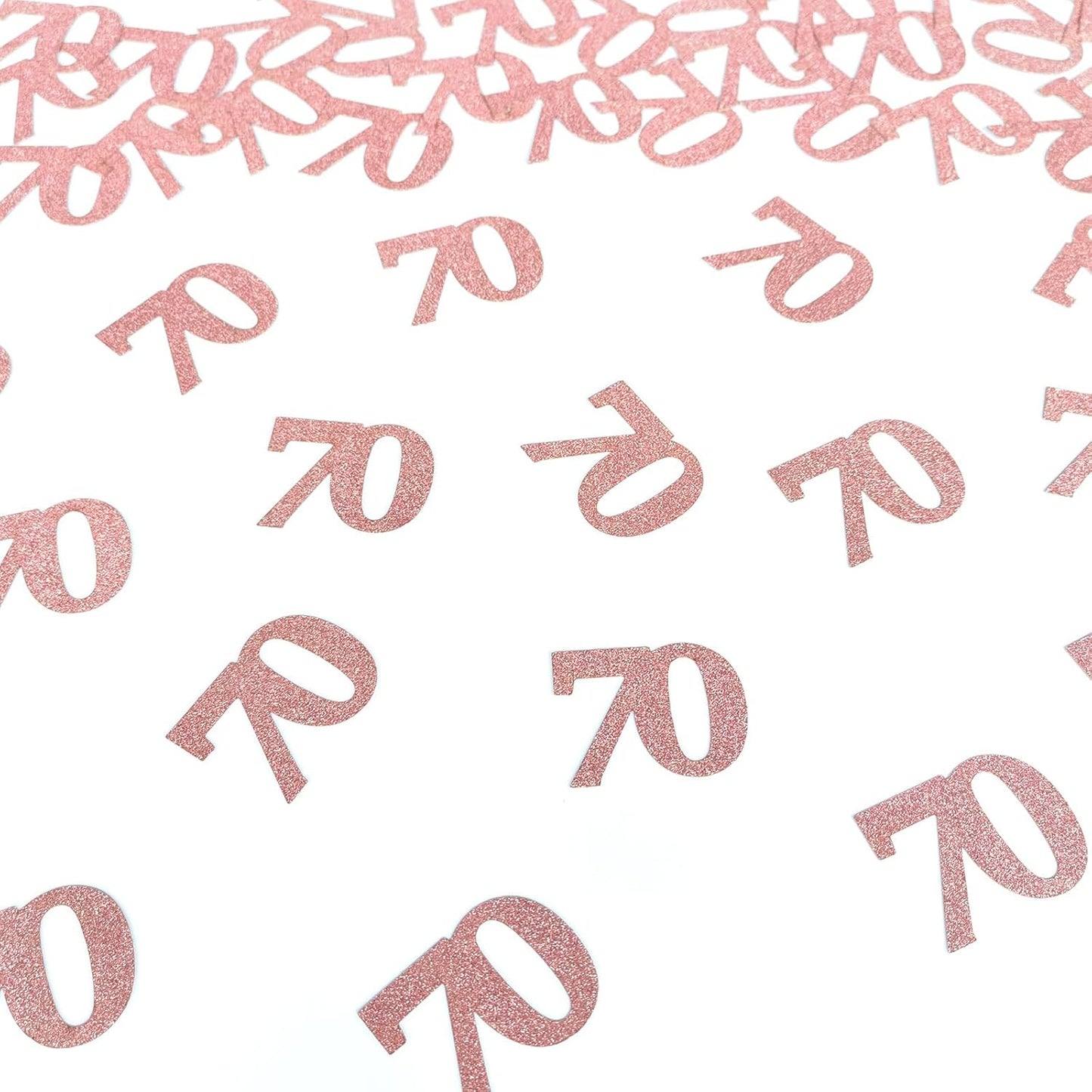 Number 70 Confetti Birthday Decorations - Rose Gold 70th birthday Confetti Table Scatters Decorations Supplies for Birthday Anniversary Party