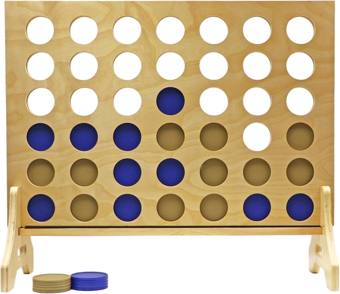Tailgating Pros Premium Giant Four in a Row with Carrying Case - Jumbo Oversized Outdoor Yard Game - Connect Multiple Pucks in a Row to Win - Many Puck Colors Available!
