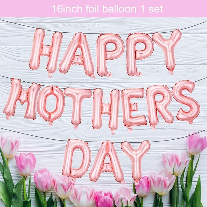 Mother's Day Balloon Garland Arch kit with 134 Pcs Mother's Day Balloons Decorations Happy Mothers Day Foil Balloons Banner for Best Mom Ever Mothers Day Party Birthday Decoration Supplies