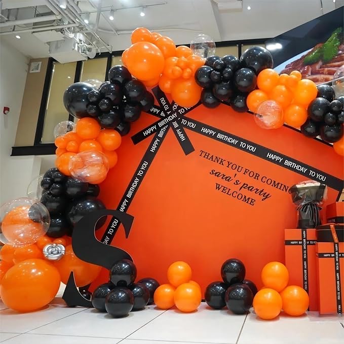 Orange Balloons, 140pcs 18 12 10 5 Inch Different Sizes Pack Party Latex Balloons for Birthday Halloween Holiday Balloon Garland as Party Decorations